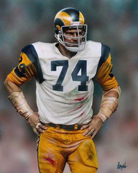 Merlin Olsen Nfl Artwork, Gridiron Gang, Merlin Olsen, Nfl Rams, Football Usa, Nfl Football Art, Rams Football, Sport Portraits, Nfl Vintage