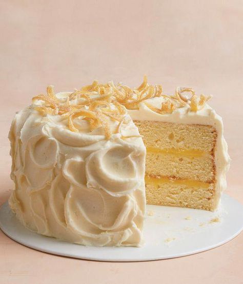 Martha Stewart's Tender Lemon Cake. I love lemon cake and this looks divine. #specialtycakes Martha Stewart Cake, Lemon Cake Recipes, Lemon Wedding Cakes, Lemon Cakes, Martha Stewart Recipes, Layer Cake Recipes, Lemon Cake Recipe, Wedding Cake Recipe, Martha Stewart Living