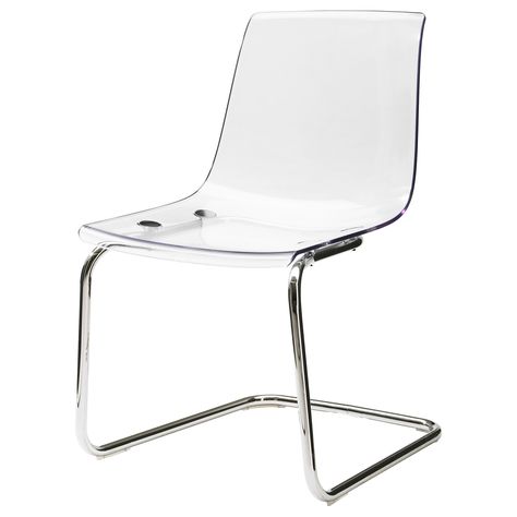 TOBIAS Chair - clear/chrome plated - IKEA Tobias Chair, Ikea Dining Chairs, Acrylic Desk Chair, Clear Office Chair, Ikea Office Chair, Lucite Desk, Tiny Dining Rooms, Transparent Chair, Clear Chrome