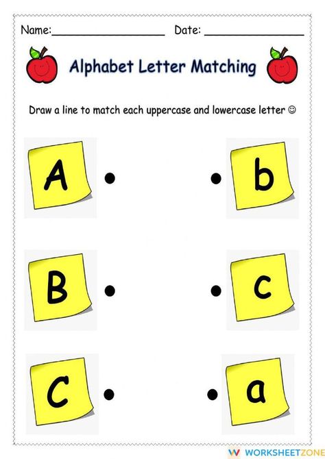 Learn Abc Activities, English Liveworksheet, Abc Matching, Letter Matching Worksheet, Alphabet Letter Matching, Letter B Worksheets, Letters Worksheets, Preschool Activities Printable, Abc Worksheets