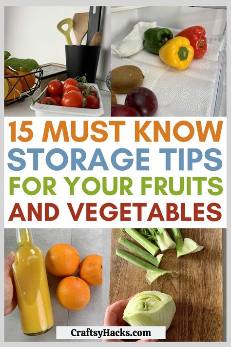 Extend the life of your fruits and vegetables to ensure you have fresh food at hand all week. These storage ideas are the best ways to keep your produce for maximum flavor and nutrition. Store Fruits And Vegetables, Vegetable Rack, Storing Vegetables, Storing Fruit, Fruit And Vegetable Storage, Garden Food, Say No More, Vegetable Storage, Cooking Hacks