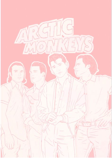 Arctic Monkeys Pink Poster, Coquette Arctic Monkeys, Pink Arctic Monkeys, Monkey Stickers, Aesthetic Prints, Coquette Girl, Print Outs, Monkey Print, Artic Monkeys