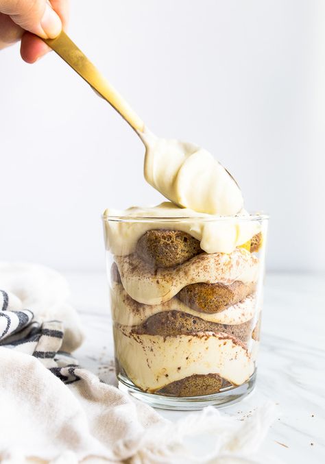 tiramisu dessert Tiramisu For One, Single Serving Tiramisu, Tiramisu Small Batch, Small Batch Tiramisu Recipe, Tiramisu Recipe Small Batch, Small Batch Tiramisu, Frugal Desserts, Tiramisu For Two, Half Recipe