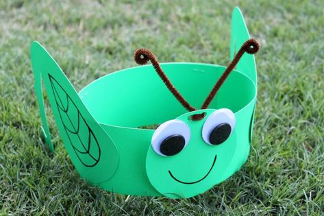 Bug Party - Grasshopper Party Hats Bug Hats, Insects Preschool, Bugs Preschool, Bug Party, Insect Crafts, Spring Hat, Insects Theme, Bug Crafts, Spring Preschool