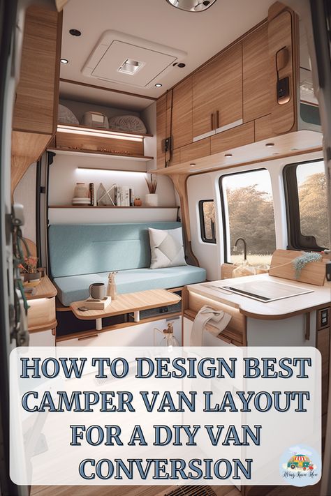 Dreaming of hitting the road with a camper van tailored just for you? 🚐✨ Discover how to design the BEST camper van layout for your DIY conversion project on RVingKnowHow.com! From maximizing space to choosing the right materials, we've got all the insider tips you need. What features are a must-have in your dream van? Share with us in the comments! Click to start planning your ultimate road trip home. 🛠️🌍 #rvingknowhow #vanlife #DIYconversion #camperdesign #roadtrip Camper Van Plans, Van Life Interior Layout, Van Conversion Ideas Layout Floor Plans, Camper Van Layout With Bathroom, Camper Van Layout, Camper Van Conversion Diy With Bathroom, Van Build Layout, Sprinter Van Conversion Layout, Van Conversion Electrical Layout