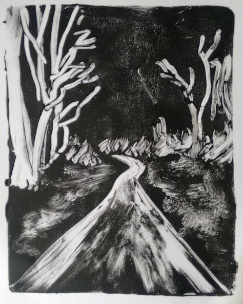 Monoprint Art Printmaking, Monotype Prints Ideas, Subtractive Monotype, Mono Printing Ideas, Monoprint Landscape, Reductive Monotype, Monotype Printmaking Ideas, Monotone Painting, Monotype Art