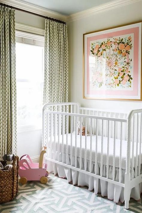 Grand Melinnial Nursery, Namesake Liberty Crib, Schumacher Nursery, Traditional Pink Nursery, French Garden Nursery, Loveshack Fancy Nursery, Nancy Meyers Nursery, Pale Green Nursery, White Cribs