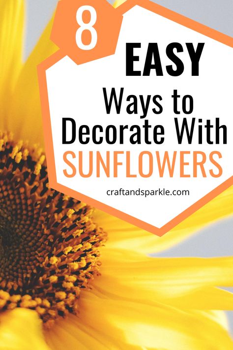 Decorating With Sunflowers Ideas, Sunflower Christmas Decorations, Diy Sunflower Centerpieces, Sunflower Decorations Home, Sunflower Crafts Diy, Sunflower Decor Ideas, Diy Sunflower Decor, Decorating With Sunflowers, Sunflower Centerpieces Diy