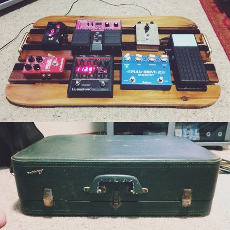 Pedalboard Suitcase #diy #upcycle #guitar Upcycle Guitar, Pedalboard Ideas, Suitcase Diy, Suitcase Ideas, Guitar Pedal Boards, Pedal Boards, Ska Punk, Guitar Diy, Pedal Board