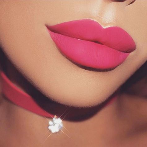 Beauty Entrepreneur, Hot Pink Lips, Kylie Lips, Pink Choker, Catty Noir, Pink Lip Gloss, Kissable Lips, Pink Lipstick, Lip Service