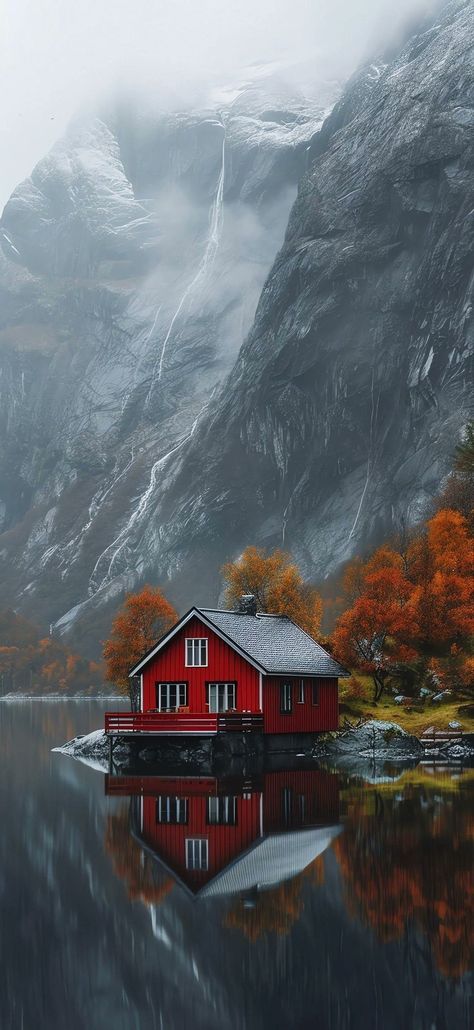 Norway Wallpaper, Iphone Wallpaper Planets, Cute Fall Wallpaper, Mountain Wallpaper, Dark City, Stock Wallpaper, Landscape Photography Nature, Red House, City Landscape