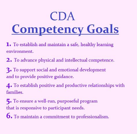 The 6 CDA Competency Goals. Cda Portfolio, Preschool Portfolio, Early Childhood Education Degree, Kinship Care, Preschool Director, Teacher Portfolio, Daycare Themes, Teaching Portfolio, Prek Teacher