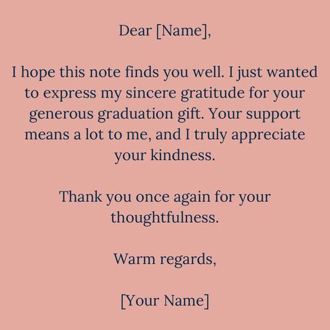 This week’s Tuesday tip is a few days late! Do you have a million thank you notes to write? Make a template! A general guide to follow will make writing all of those thank you notes so much easier! Thank You Card Ideas For Graduation, What To Write In A Graduation Thank You, Thank You Letters For Graduation, What To Write In Graduation Thank You Cards, Thank You Notes For Graduation Money, Graduation Thank You Letters, Thank You Note Examples, How To Write A Thank You Note, Graduation Thank You Note