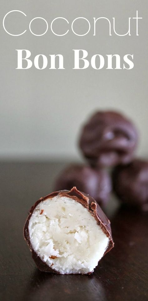 Coconut Bon Bons Recipe, Coconut Bon Bons, Bon Bons Recipe, Candy Truffles, Homemade Candies, Coconut Recipes, Semi Sweet Chocolate Chips, Recipes Homemade, Chocolate Coconut