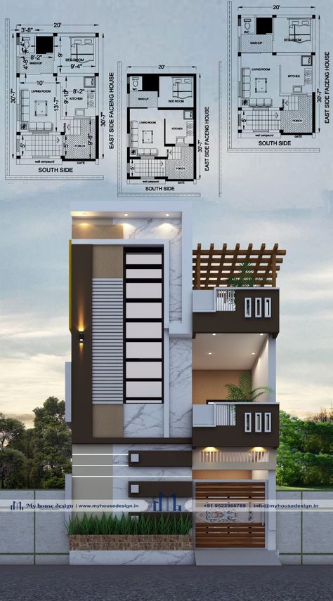 20x30 Front Elevation Design, 20x30 Elevation Design, 20x30 House Elevation, Small House Design Floor Plan, Building Design Plan, Aesthetic Architecture, Small House Elevation, Small House Front Design, Small House Design Exterior