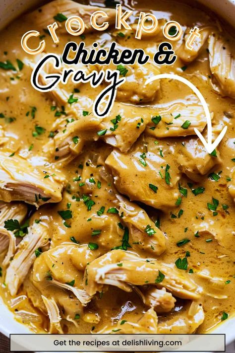 Crockpot Chicken And Gravy Crockpot Chicken Gravy And Rice, Savory Slow Cooker Chicken With Gravy, Chicken Tender Crockpot Recipes Healthy, Chicken Gravy And Noodles, Creamy Crockpot Chicken And Gravy, Chicken With Gravy Crockpot, Chicken Leg Crockpot Recipes, Crockpot Chicken Thighs Recipes, Chicken Tenderloin Crockpot Recipes