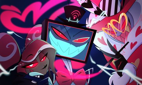 Gaby Kastefler on Twitter: "I love them sm 🥹❤️ #HazbinHotel #HazbinHotelVox #HazbinhotelValentino #HazbinHotelFanart #Velvette https://t.co/i2DFORUMIe" / Twitter Cod Zombies, Hazbin Hotel Charlie, Demon Girl, Vivziepop Hazbin Hotel, Hotel Art, Hazbin Hotel, The Help, Spiderman, Character Design