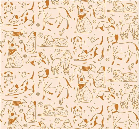 Dog Boarding Ideas, Quirky Wallpaper, Pet Branding, Pattern Design Inspiration, Dog Branding, Dog Poster, Dog Illustration, Animal Sketches, Dog Images