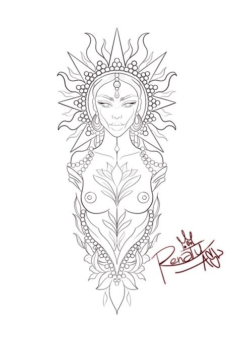 Women Leg Sleeve Tattoo Ideas Stencil, Outline Leg Tattoo, Thigh Tattoo Stencil, Tattoo Stencils Outline For Women, Black Goddess Tattoo, Chest Tattoo Designs Female, Pocket Watch Tattoo Design, Tattoos Stencils, Watch Tattoo Design