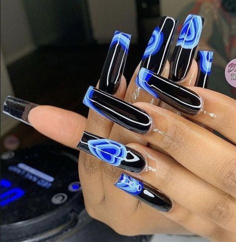 Color Manicure, Color Value, Blue Acrylic Nails, Pedicure Designs, Drip Nails, Edgy Nails, Grunge Nails, Simple Acrylic Nails, Cute Acrylic Nail Designs