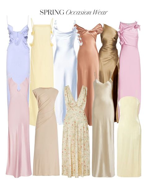 In need of dress ideas for spring events? If so, I'm your girl! These spring dresses and gowns that would be perfect for a wedding, garden party or special event. I am loving pastel silk gowns for the spring. Tap to shop a round up of my favorite occasion wear for spring, I am always sharing my minimal style and outfit ideas on my LTK! Pastel Dress Wedding Guest, Bday Vibes, Arielle Lorre, Pastel Gown, Wedding Guest Outfit Inspiration, Silk Gowns, Pastel Dresses, Wedding Garden Party, Garden Party Outfit