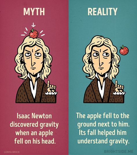 خريطة ذهنية, Myth Busters, True Interesting Facts, Psychology Fun Facts, Intresting Facts, Shocking Facts, Wow Facts, Isaac Newton, Did You Know Facts