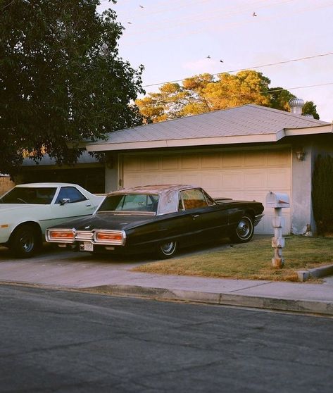 80s Suburbs, 70s Small Town Aesthetic, 90s La Aesthetic, 80s Cars Aesthetic, 80s Small Town Aesthetic, Retro Car Aesthetic, Suburb Photography, Cars Cheap, Modded Cars