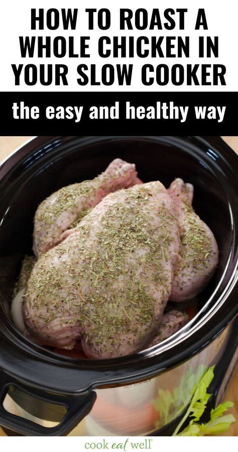 Whole Chicken Recipes Crockpot, Whole Chicken Crockpot, Whole Chicken In The Crockpot, Roast Chicken Crock Pot, Crockpot Whole Chicken Recipes, Crockpot Whole Chicken, Chicken In The Crockpot, Paleo Crockpot Recipes, Slow Cooker Chicken Healthy