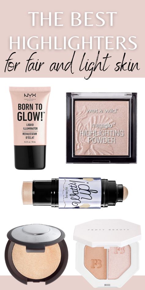 Face Highlighters Best Face Highlighter, Best Cream Highlighter, Best Highlighter Makeup, Drugstore Highlighter, Best Highlighters, Dewy Makeup Look, Fair Skin Makeup, Best Highlighter, Best Drugstore Makeup