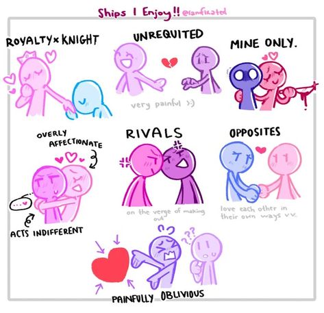 Cute Relationship Dynamics, Character Dynamics, Ship Ideas, Ship Dynamics, Character Tropes, Ball And Chain, Goofy Drawing, Being A Woman, Love Triangle