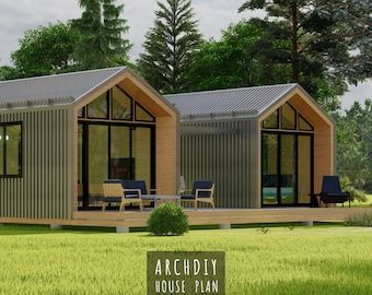 Modern House Plan Single Storey , 2 Bedroom, 1 Bathroom, 1200 Sq FT 68 Pages PDF, Barndominium House - Etsy House 2 Bedroom, Unique Small House Plans, Single Storey House, Single Storey House Plans, Barndominium House, Small Cabin Plans, Modern Barndominium, 2 Bedroom House Plans, Tiny House Plan