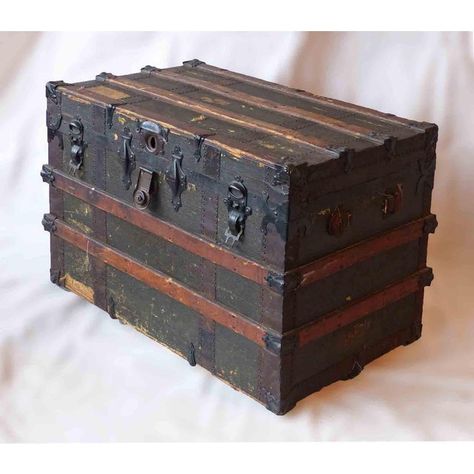 Transformed Furniture, Antique Trunk Makeover, Antique Trunk Restoration, Antique Knowledge, Trunks For Sale, Trunk Makeover, Metal Trunk, Rethunk Junk, Antique Trunks