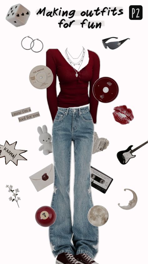 #outfit #cute #red #stars #lanadelrey #lustforlife Maroon Converse Outfit, Red Converse Aesthetic, Converse Aesthetic Outfit, High Converse Outfit, Red Converse Outfit, Converse Fits, Maroon Aesthetic, Making Outfits, Maroon Converse