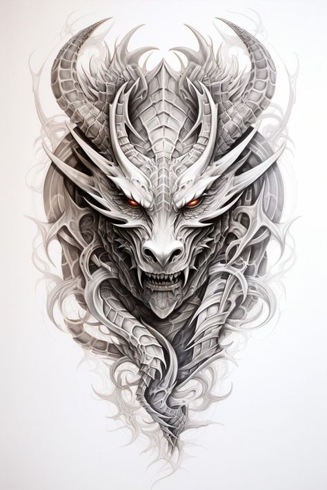 Dragon Neck Tattoo, Cool Dragon Drawings, Japanese Warrior Tattoo, Dragon Tattoo Arm, Dragon Head Tattoo, Persian Tattoo, Tattoo Japanese Style, Dragon Tattoo Art, Wolf Tattoo Sleeve