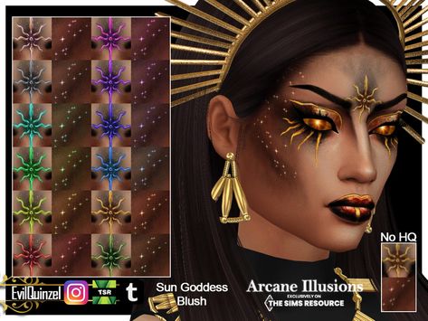 The Sims Resource - Arcane Illusions - Sun Goddess Blush Sims 4 Arcane, Cyberpunk Tattoo, Sims 4 Couple Poses, Sims 4 Tattoos, Sims 4 Cas Mods, Sun Goddess, Sims 4 Mm Cc, Sims 4 Body Mods, 4 Tattoo