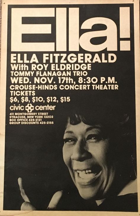 1982 (?) nov17. New York, Ella Fitzgerald Prom Backdrops, Jazz Concert, Music Concert Posters, Jazz Poster, Jazz Art, Music Collage, Artist Wall, Ella Fitzgerald, Musical Art