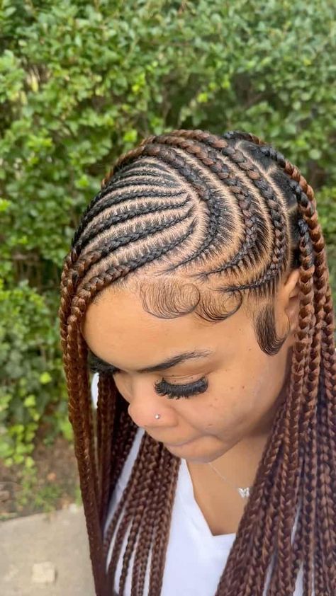 40 Lemonade Fulani Braids Hairstyles Trending Right Now Up Due Braids For Black Women, Lemonade Braids With Box Braids In Back, Fulani Lemonade Braids Hairstyles, Lemonade Braids Natural Hair, Black Woman Braid Styles, Lemonade Stitch Braids, Feed In Box Braids Hairstyles, Lemonade Fulani Braids Hairstyles, Lemonade Twists