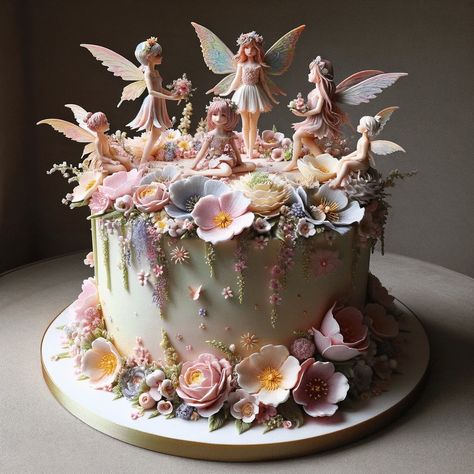 419977054_2027087944326736_6211466756241551392_n ‣ Sincere Whisper Cake With Fairies, Fairy Theme Cake Girl Birthday, Fairyland Cake Design, Unique Birthday Cake Ideas, Buttercream Fairy Birthday Cake, Birthday Cakes Girls Kids, Chocolate Fairy Birthday Cake, Unique Birthday Cake, Beautiful Birthday Cake