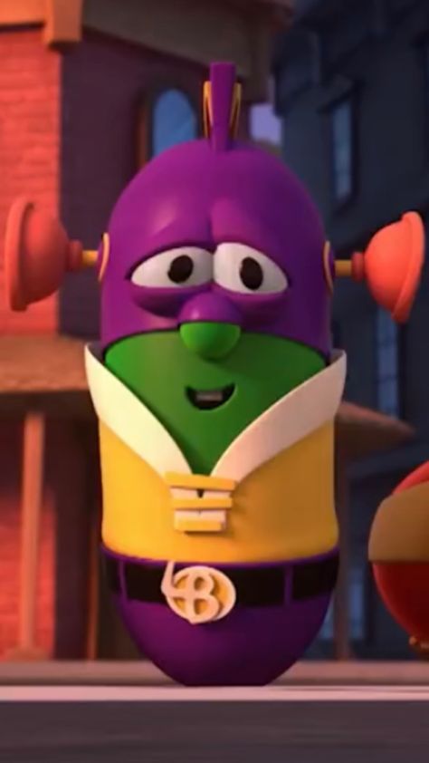 The Veggietales Show Larry The Cucumber As LarryBoy Also Being The Part Of The League Of Incredible Vegetables. Bob And Larry Veggietales, Veggietales Aesthetic, Larryboy Veggietales, Veggietales Memes Funny, Larry Veggie Tales, Veggie Tales Characters, Larry The Cucumber, Childhood Crushes, Child Hood