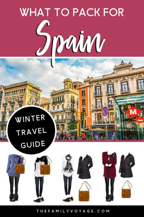 Packing List For Spain, Clothes For Europe, Spain In December, Visiting Spain, Spain Winter, Europe Travel Outfits, Travel Winter, Travel Clothes, Winter Packing