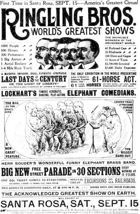 1900 Ringling Brothers Circus Ringling Brothers Circus, Ringling Brothers, Circus, Typography, Design