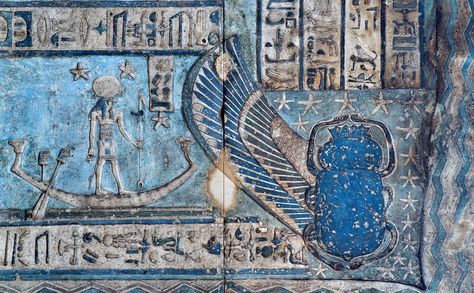 Hathor Temple, Goddess Nut, Sky Goddess, Winged Scarab, Egyptian Temple, Ancient Egypt Art, The Rising Sun, Scarab Beetle, Egypt Art