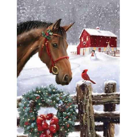 Horse Christmas, Christmas Horses, Horse Wall Art, Horse Wall, Backdrop Design, Fabric Backdrop, Wind Spinners, White Horse, 5d Diamond Painting