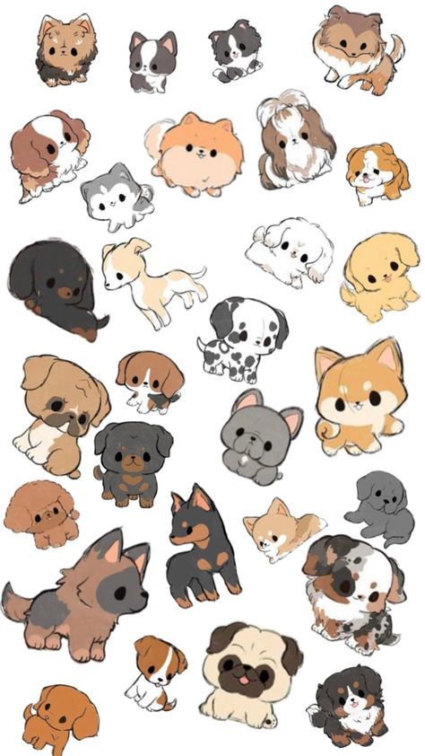 Cursed Cakes, Drawing Winter, Kawaii Cat Drawing, Cute Dog Drawing, Puppy Art, Cute Kawaii Animals, 강아지 그림, Stickers Kawaii, Cute Animals Puppies