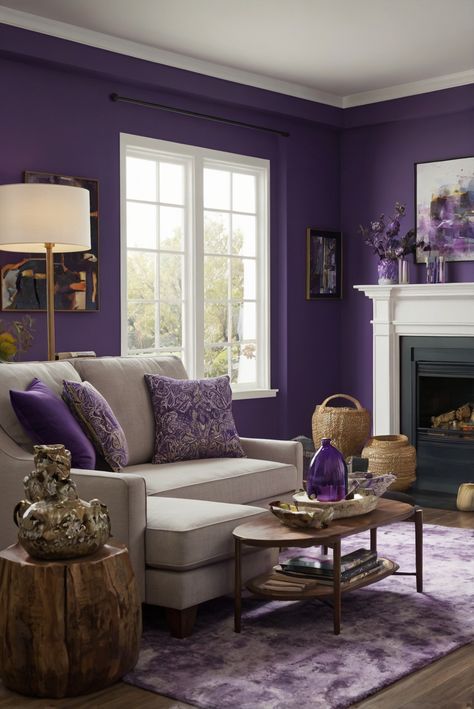 Step into 2024 with the regal charm of Majestic Purple (SW 6545) as you infuse your daily interior designer routine with royal elegance. #Ad #homedecor #homedesign #wallpaints2024 #Painthome #interiorarchitecture Wall Colors Green Living Room Colors Bright Living Room Colors Apartment Renovation Living room Remodeling Modern Paint Colors 2024 Purple Wall Living Room Ideas, Purple Wall Living Room, Purple Room Paint, Purple Walls Living Room, Dark Purple Living Room, Purple Wall Color, Purple Paint Color, Colorful Living Room Bright, Renovation Living Room