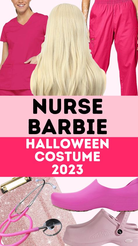 Barbies Costumes, Diy Nurse Costume, Barbie Halloween Costume For Women, Different Barbies, Different Barbies Costumes, Barbie Movie Costume, Barbie Costume Ideas, Doctor Barbie, Nurse Outfits