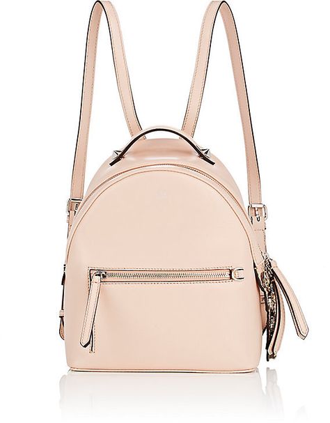 Fendi Women's Embellished Mini-Backpack Light Pink Bag, Light Pink Backpack, Pink Mini Backpack, Fendi Backpack, Decorated Bags, Studded Backpack, Pink Studs, Studded Bag, Women Bags Fashion