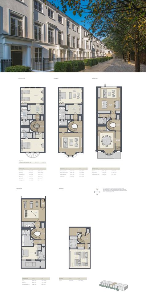 Hamilton Drive, London, NW8 Town House Plans, 3 Bedroom Home Floor Plans, London Mansion, Row House Design, Townhouse Exterior, Modern Townhouse, Victorian Townhouse, Mansion Floor Plan, London Townhouse