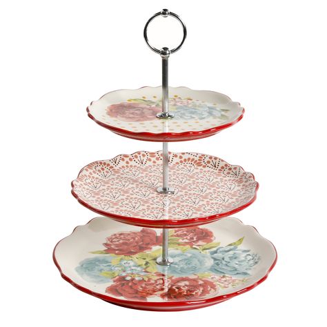 Free 2-day shipping on qualified orders over $35. Buy The Pioneer Woman Blossom Jubilee 3-Tier Serving Tray at Walmart.com 3 Tier Serving Tray, Pioneer Woman Dishes, Server Tray, Tiered Server, Pioneer Woman Kitchen, Serving Stand, Unique Plates, Serveware Entertaining, Food Serving Trays