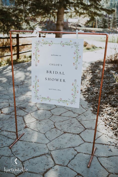 Bridal Shower Poster, Wildflower Party, Wildflower Bridal Shower, Welcome Sign Template, Bridal Shower Welcome Sign, Shower Welcome Sign, Summer Elegant, Floral Party, Floral Bridal Shower